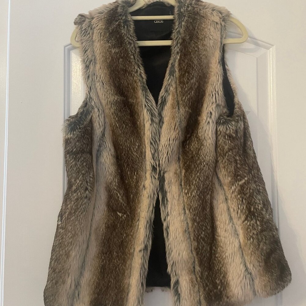 Asos Faux Fur Vest - size 6